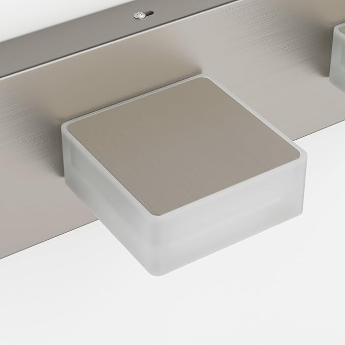 Ralbay 10-Light Brushed Nickel Bathroom Vanity Light Metal Acrylic Modern LED Bathroom Lighting Over Mirror
