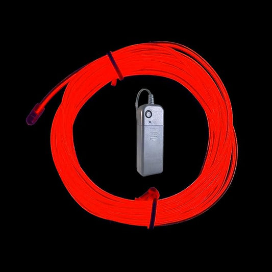 3m red neon Wire Flash Electroluminescence, Cutting El Wire,Used for DIY Design, Various Holiday Party Decoration. (Red, 3m)