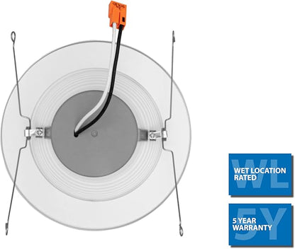 DLR56(v6) 5/6-inch White 900 Lumen 3000K Recessed LED Downlight with Baffle (12 Pack) (DLR566091203KWHBF-12)