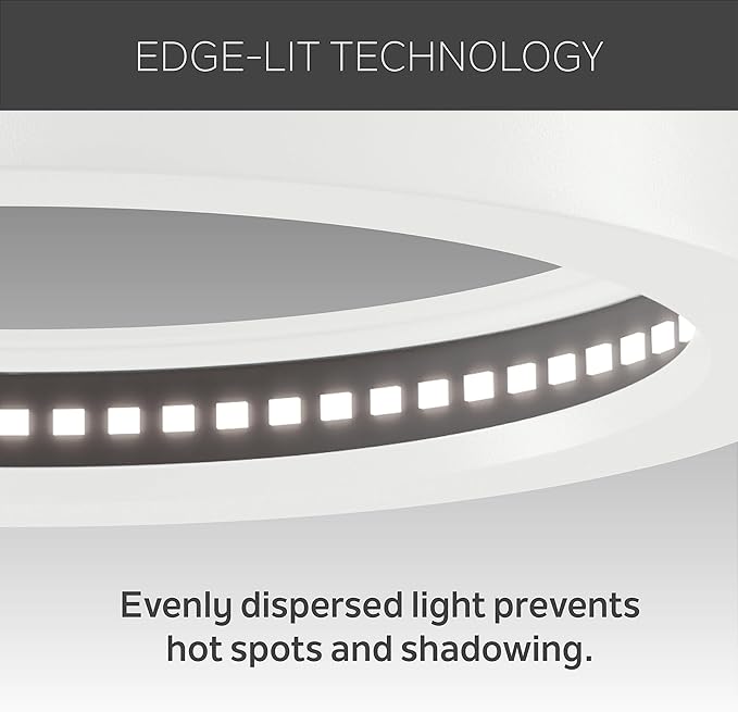KICHLER Ara 5.32" Modern Minimal Round LED Downlight in White, for Wet Indoor Locations, Supplemental Lighting, Integrated LED, Edge-Lit Technology, 750 Lumens, Dimmable to 10%, 53005WH30