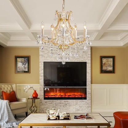 Saint Mossi 5-Lights Maria Theresa K9 Crystal Chandelier Light Fixture,Modern Chandelier Gold Chandelier for Bedroom,Dining Room,Living Room,H19 x W19,Chain Adjustable
