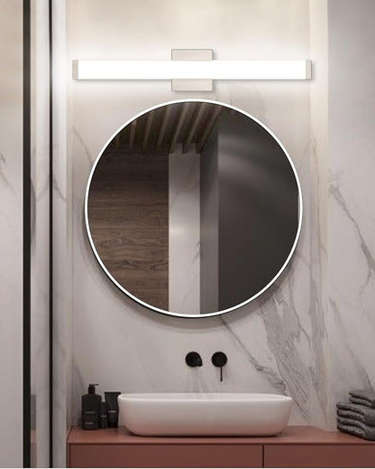 Bathroom Vanity Light Brushed Nickel Square LED 24 inch 14W 4000K Natural White Light Wall Bar Lighting Fixtures Over Mirror (Brushed Nickel, 24in)