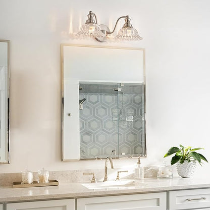 XIEDUN Brushed Nickel 2 Light Vanity Lights Fixture Lights for Bathroom