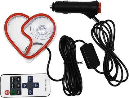 XhuangTech Car LED Signs Neon Ambient Light, Triangle or Back Window Sign Lights, Interior Atmosphere Lamp for Car Decor (Red Heart Shaped)