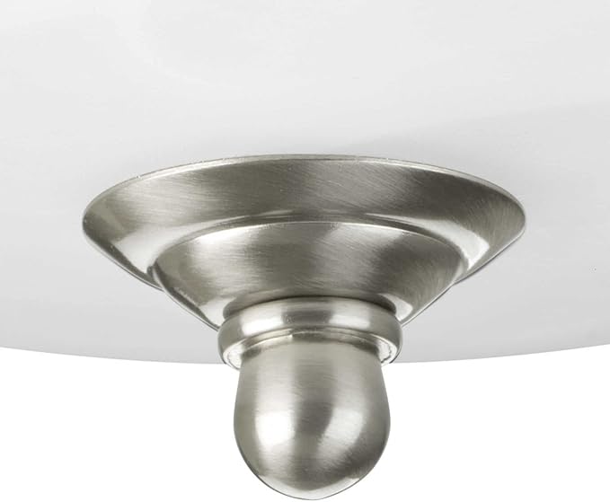 Progress Lighting 2-Light Ceiling Light, Flush Mount Ceiling Light Fixture for Interior Kitchen Lights, Hallway, Bedroom, Living Room, 13-1/4”, 5-7/8”, Polished Chrome, Etched Glass Shade
