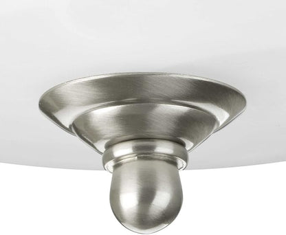 Progress Lighting 2-Light Ceiling Light, Flush Mount Ceiling Light Fixture for Interior Kitchen Lights, Hallway, Bedroom, Living Room, 13-1/4”, 5-7/8”, Polished Chrome, Etched Glass Shade