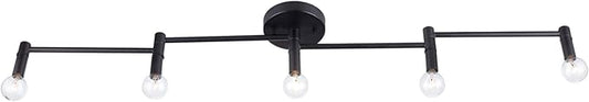 GLOBE Electric 59969 Tempo 5-Light Foldable Track Lighting, Matte Black