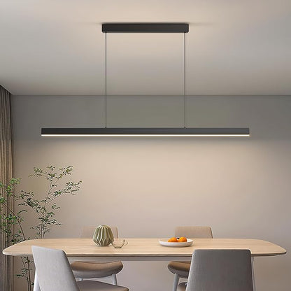 LED Linear Pendant Lights, 39in Island Lighting Fixture 3000k-6000K Dimmable, Chandelier Lamp for Kitchen Dining Room Pool Table Office Bar Garage Workbench