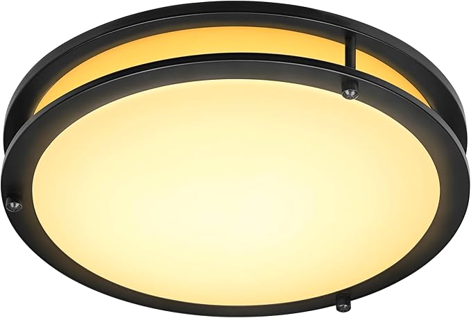 Sylvania 16" Saturn Ring LED Light Fixture,35W, 5 Temperature Select (2700/3000 / 3500/4000 / 5000K), Dimmable, 2500 LMS, Black, for Family Rooms/Hallways/Kitchens/Bedrooms - 1 Pack (67230)