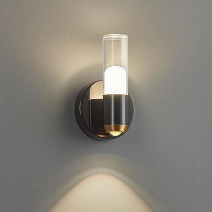 Modern Wall Sconces Black Wall Lamp Sconces Wall Lighting LED Wall Lights Wall Decor, Indoor Up and Down Wall Lamp for Bedroom Bathroom Stair Entryway