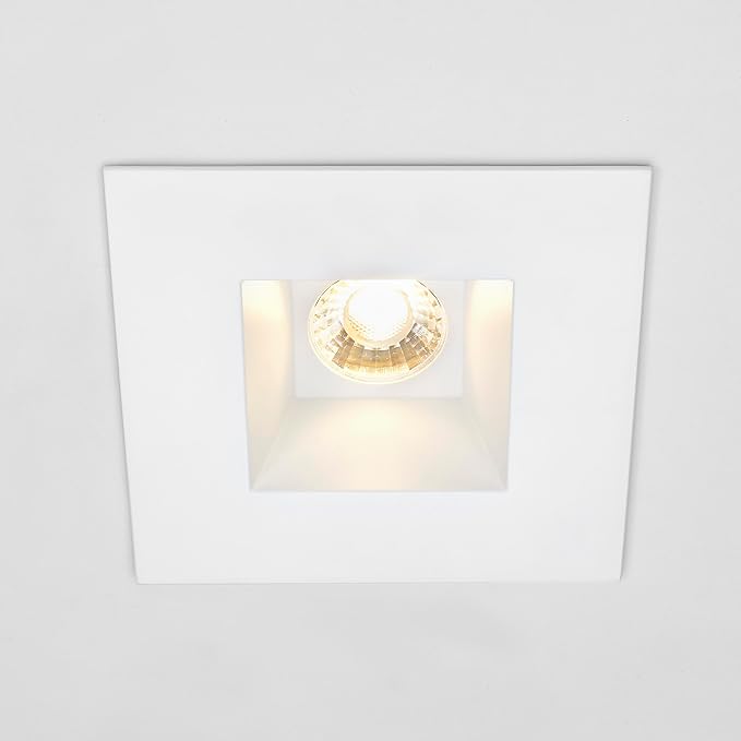 Maxxima 6” Ultra-Thin Recessed Anti-Glare LED Downlight Canless IC Rated 1300 Lumens 5 Color Temperature Select 2700K/3000K/3500K/4000K/5000K Dimmable Square White Trim 90 CRI 5CCT Slim J-Box Included