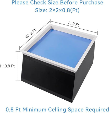2x2 Ft Smart Blue Sky Light Ceiling Lamp, APP Control and Biological Rhythm Simulate Sunlight Irradiation, Artificial Skylight for Living Room, Bathroom, Office (2x2 Ft)