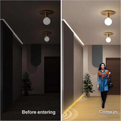 WOBANE Motion Activated LED Strip Light, Rechargeable Magnetic Battery Box with 6.56ft LED Strip,60 LEDs Homelife Sensor Bar for Wardrobe,Stair,Pantry,Counter,Cabinet,Bed,Door,2700K Warmwhite,Black