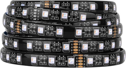 BTF-LIGHTING RGBW LED Strip Lights,UL Listed,5050 4 Colors in 1 RGB + 2700K-3000K Warm White,24V DC,16.4ft/5m 60LEDs/m 12mm Black PCB, IP65 Waterproof for Home Decoration(No Adapter or Controller)