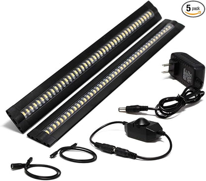 13 inch LED Under Cabinet Lighting, 12V 10W Ultra Thin Plug-in Counter Light, Dimmable Warm White, CRI90 Under Counter Lights for Kitchen, Shelf, Workbench, Cupboard