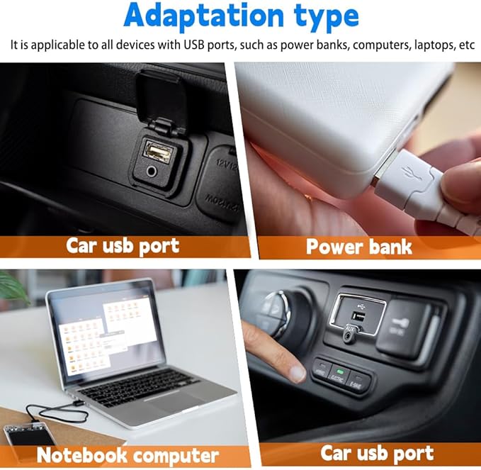 4PCS Car Interior Mood Lighting, Ambient Lighting Car, USB Light, USB Led, Durable, Lightweight and Convenient, Suitable for All Devices with USB Ports (Red)