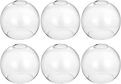 2 Pack Clear Glass Shades Globes, Glass Lamp Shade Covers Replacements, 1.65 In Fitter 5.1 In Height 5.9 In Diameter Transparent Lampshades for Light Fixtures Chandelier Wall Sconces Pendant Lights