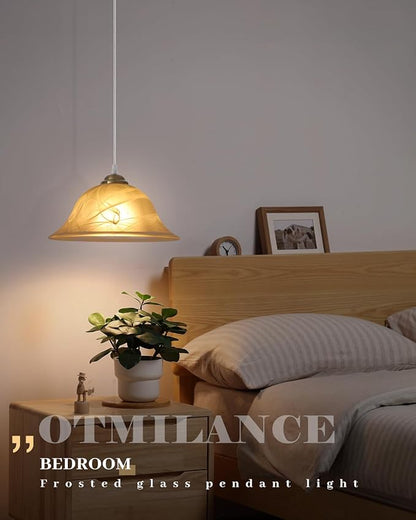 Island Pendant Lights for Kitchen, 11.8 Inch Vintage Gold Pendant Light, Frosted Glass Pendant Light 1-Pack,Hanging Kitchen Lights for Kitchen Island, Dining Room, Bar, Cafe