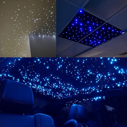 AKEPO 16W Small Size Twinkle Fiber Optic Lights Kit, Music Activated 550 Strands 9.8ft/3m 0.03in Optical Fiber APP+RGBW Star Ceiling Light Kit for Car Headliner Starlight/Home
