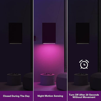 LEPOTEC Motion Sensor Cabinet Lighting,RGB LED Closet Lights Wireless USB Charging Cupboard Night Lights Bar for Under Counter,Kitchen,Bedroom, Home Decoration, Wedding, Christmas,3 Packs