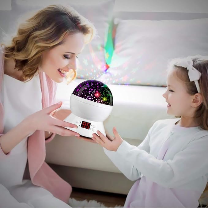 Kids Star Projector Night Light, Star Night Light Projector for Kids, Ceiling Stars Projection Lamp with Timer, 360° Rotating Night Light for Bedroom, Birthday Gift for 3 4 5 Year Old Girls Boys