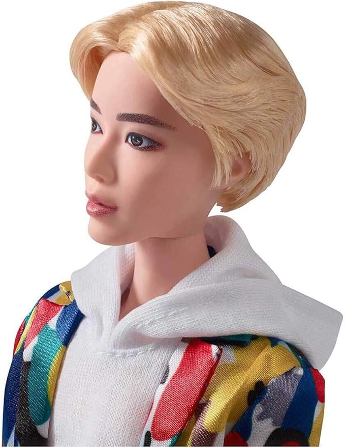 Mattel BTS 11-in Jin Fashion Doll, Based on Bangtan Boys Global Boy Band, Highly Articulated Figure, Toy for Boys and Girls Age 6 and Up.