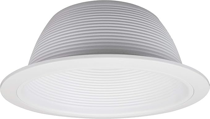 NICOR Lighting 6 inch White Recessed Baffle Trim, Fits 6 inch Housings (17511)