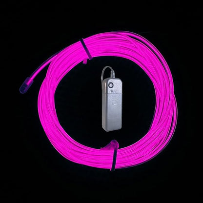 5m Pink neon Wire Flash Electroluminescence, Cutting El Wire,Used for DIY Design, Various Holiday Party Decoration. (Pink, 5m)