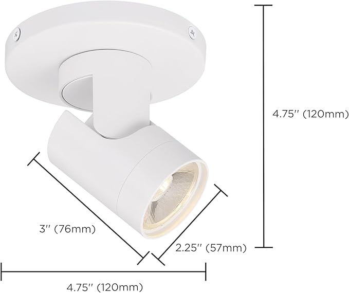 Nuvo Lighting 62/1106 12W LED Adjustable Barrel Monopoint Ceiling and Wall Spotlight, White