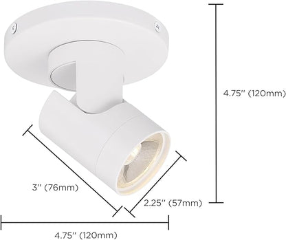 Nuvo Lighting 62/1106 12W LED Adjustable Barrel Monopoint Ceiling and Wall Spotlight, White