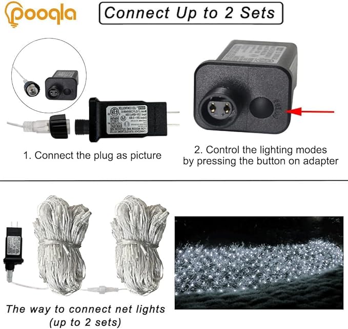 Christmas Net Lights, 510 LED Large Outdoor Net Mesh Lights for Bushes 28x5ft, 8 Modes Waterproof Twinkle String Lights Connectable for Christmas Hedge Yard Garden Party Decor, Cool White