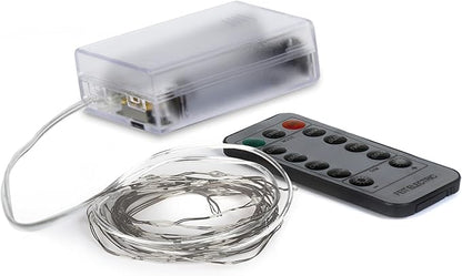 Feit Electric Fairy Light LED 6 Foot, Silver Wire Light, AA Battery or USB Powered, (6-Pack)