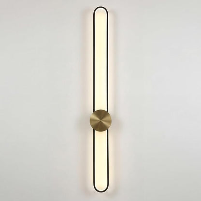Modern Wall Sconce Dimmable 3000K/4000K/6000K LED Wall Light Fixture, Hardwired Wall Lamp for Living Room, Dining Room, Bedroom, Hallway, Lobby, Entryway (Brushed Black, 43.3inch/H110cm)