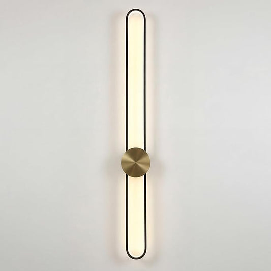 Modern Wall Sconce Dimmable 3000K/4000K/6000K LED Wall Light Fixture, Hardwired Wall Lamp for Living Room, Dining Room, Bedroom, Hallway, Lobby, Entryway (Brushed Black, 43.3inch/H110cm)