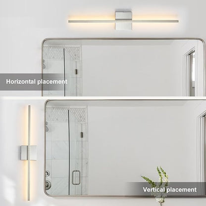 Wall Sconces Set of Two 28'', LED Dimmable Sconces Wall Lighting, Brushed Gold Modern Wall Sconce Light for Bathroom, Living Room, Bedroom, Hardwired 3000K