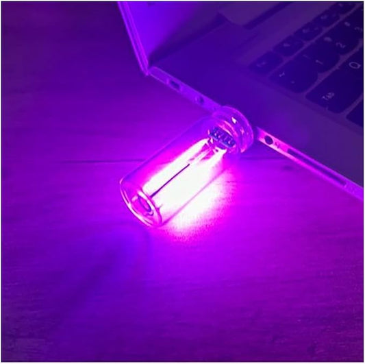 Retro Car Lamps, Touch Control USB LED Car Interior Atmosphere Lights,USB Automotive Interface Charging Night Lamps, Mini USB Lamp Camping Lights for Car, Bedroom, Hallway (Purple)