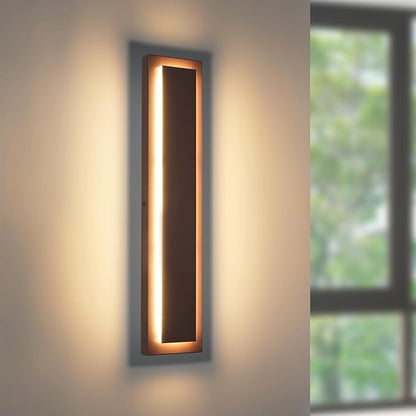 24 in Long Outdoor LED Wall Lights, Modern Exterior Garage Wall Light,Outside Light Fixtures for House,Patio,Front Porch,Brown Outdoor Wall Sconce Waterproof 1 Pack，AC Hard-Wired