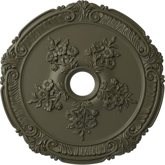 Ekena Millwork CM26ATWHF 26"OD X 3 3/4"ID X 1 1/2"P Attica With Rose Ceiling Medallion Fits Canopies Up To 4 1/2", Witch Hazel