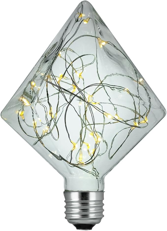 Sunlite 41058-SU LED Decorative String Light Bulb Diamond Shaped Lightbulb, 3 Pack, Warm White