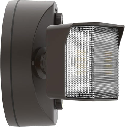 Lithonia Lighting HomeGuard 2-Light LED Outdoor Flood Lights, Outdoor LED Lights, Dusk to Dawn Sensor, Adjustable Lumens, Selectable Color, Square Heads, Dark Bronze (HGX LED 2SH ALO SWW2 120 PE DDB)