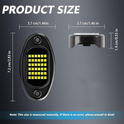 Rock Lights Ultra Bright LED Neon Underglow Lights Waterproof for Trucks Pickup SUV UTV ATV RZR Car Boats Motorcycle (White, 8 Pods)