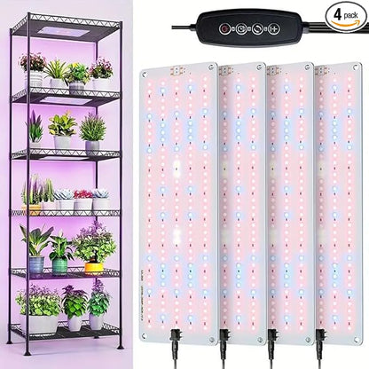 Under Cabinet Grow Light, 616 LEDs Plant Grow Lights for Shelf, with 3/9/12H Timer, 43W Full Spectrum Led Grow Light, 10 Dimmable Levels, for Seedling, Veg, Succulents -4PCS