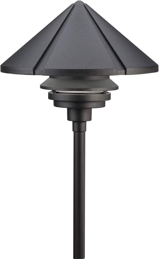 Kichler 15211BKT Six Groove Path & Spread 1-Light 120V, Textured Black
