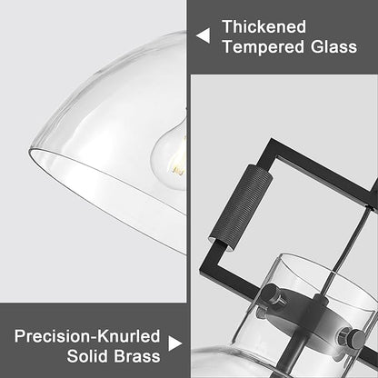 Mondern Large Black Kitchen Island Pendant Light, 10 '' W 1-Light Glass and Brass Island Pendant Lights,Farmhouses Pendant Light, for Kitchen,Bathroom