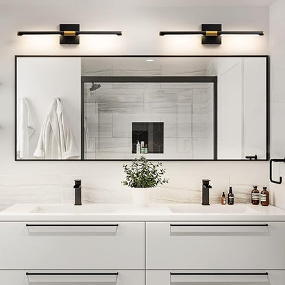 Black Gold Vanity Light Fixtures for Bathroom Over Mirror 24 inch LED Bath Sconces IP44 5CCT Adjustable Morden Picture Lights for Paintings (Built-in Dimmer)
