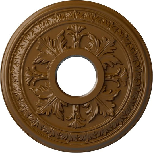 Ekena Millwork CM15BASTF 15-3/8" x 4-1/4" x 1-1/2" Baltimore Ceiling Medallion, Smokey Topaz
