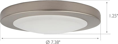 Design House Paxton Integrated LED Ceiling Disk Light, Flush Mount, Dimmable, Brushed Nickel, for Kitchen, Bathroom, Bedroom, Hallway – Design House, 588152