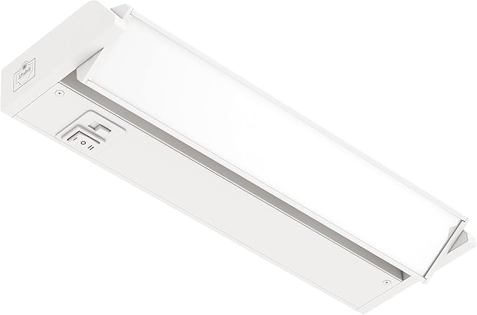 GETINLIGHT 12-inch Swivel LED Under Cabinet Lights, Glass Lens, Selectable White 2700K/4000K/5000K, Dimmable with Wall Dimmers, White Finish, IN-0202-1-WH