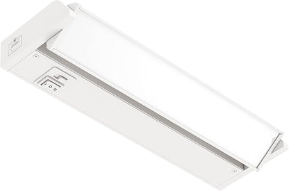 GETINLIGHT 12-inch Swivel LED Under Cabinet Lights, Glass Lens, Selectable White 2700K/4000K/5000K, Dimmable with Wall Dimmers, White Finish, IN-0202-1-WH