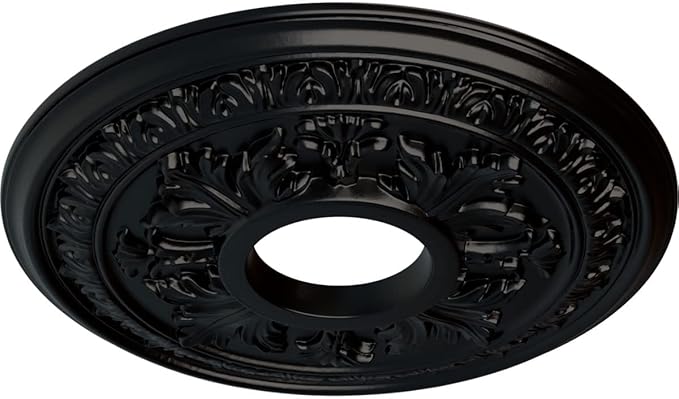 Ekena Millwork Baltimore Ceiling Medallion, Jet Black